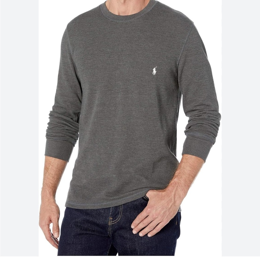 Polo Ralph Lauren Charcoal Crewneck Long Sleeve Thermal Shirt